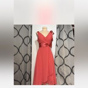 Calvin Klein Coral Asymmetrical Dress